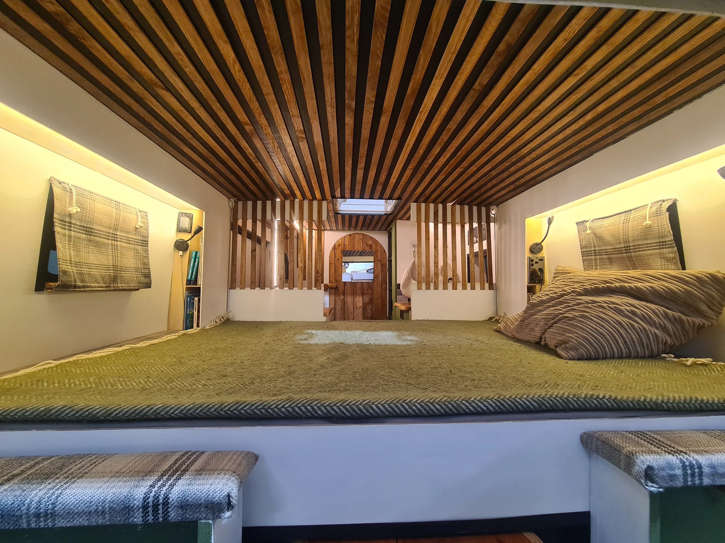 SWB Fiat Ducato. Fully off grid, Gas free, Lifting bed, Seating for 4, Live edge yew table, Kitchen, Full height wardrobe, Composting toilet. Photo 2 of 22.
